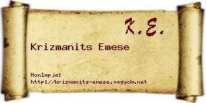 Krizmanits Emese névjegykártya