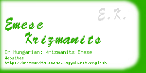 emese krizmanits business card